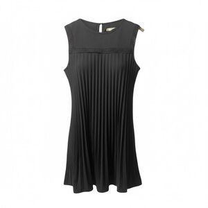 Nicole Miller Artelier Black Pleated Sleeveless NYE Party Dress sz S